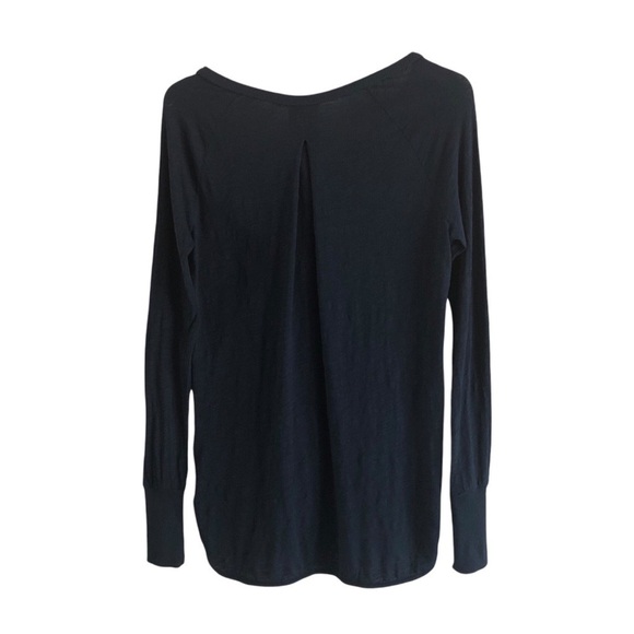 Bobi V-Neck Long Sleeve Cotton Top Dark Blue Size Small - Picture 2 of 7